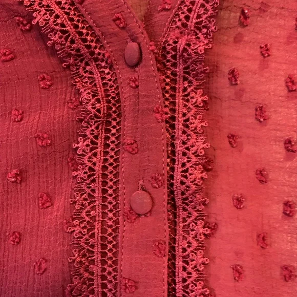 LOVE & ROSES Deep Red Blouse - Picture 2 of 5